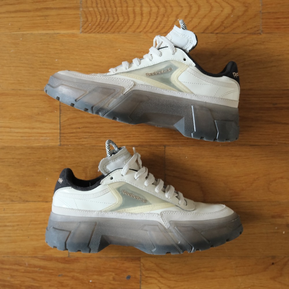 Reebok Club C J Cardi B Women Chalk White Chunky Platform Sneaker 5 S29208